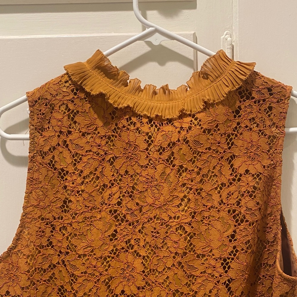 J. Crew Rust Lace Sleeveless Top - Picture 4 of 10